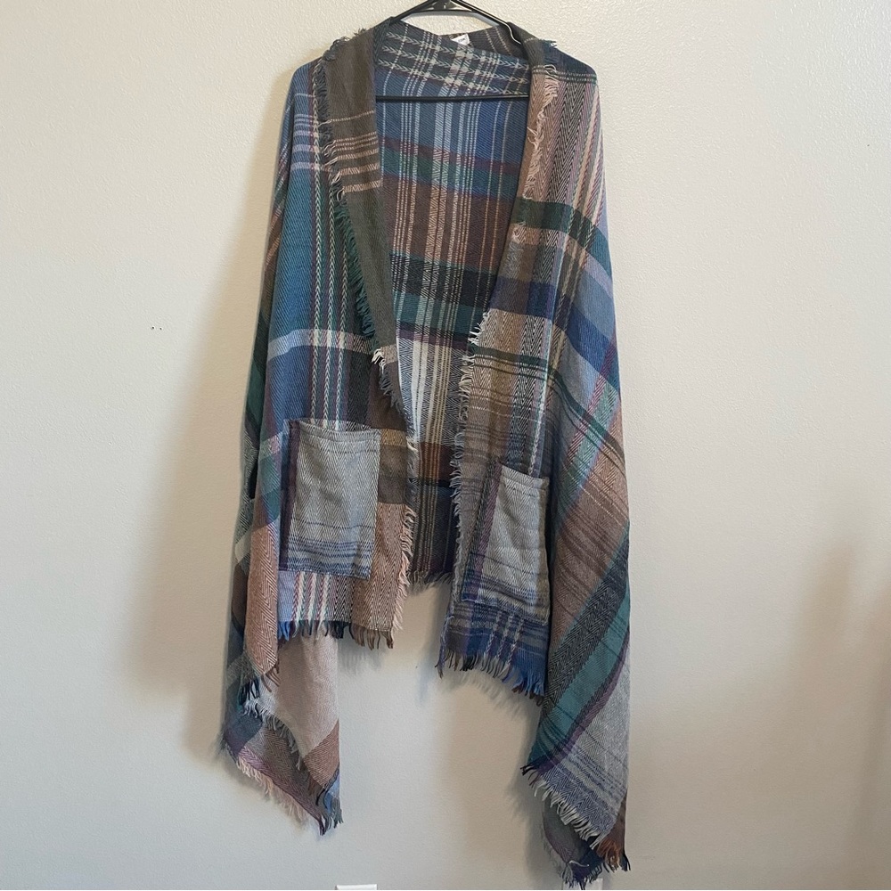 CHIC SOUL Up At The Lodge Colorful Shawl Poncho O/S